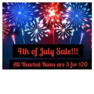 4th of July Sale! All Hearted Items are 3 for $20!!!